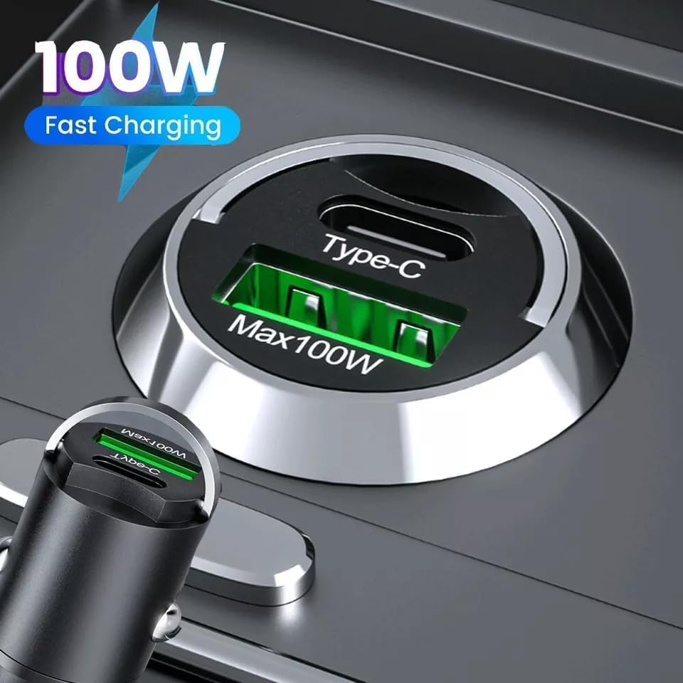 100W Car Charger USB C-[PD&QC 3.0]Cigarette Lighter USB Charger Car Adapter 12V