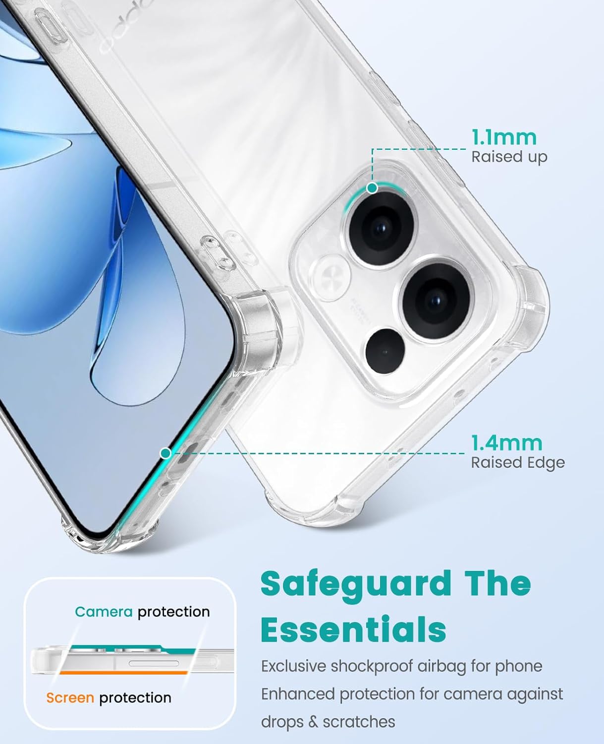 Oppo Reno 15 Pro Max 15 F 15C Case Clear Silicone Shockproof Gel Phone Cover