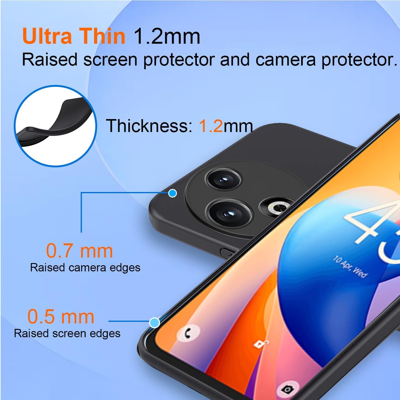 TCL 605 Case Matte Soft Black Gel Phone Cover