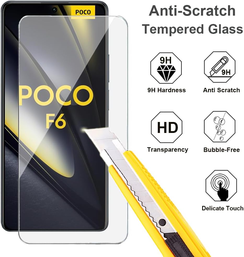 Xiaomi Poco F6 / F6 Pro Case Matte Hard Phone Cover + Screen Protector