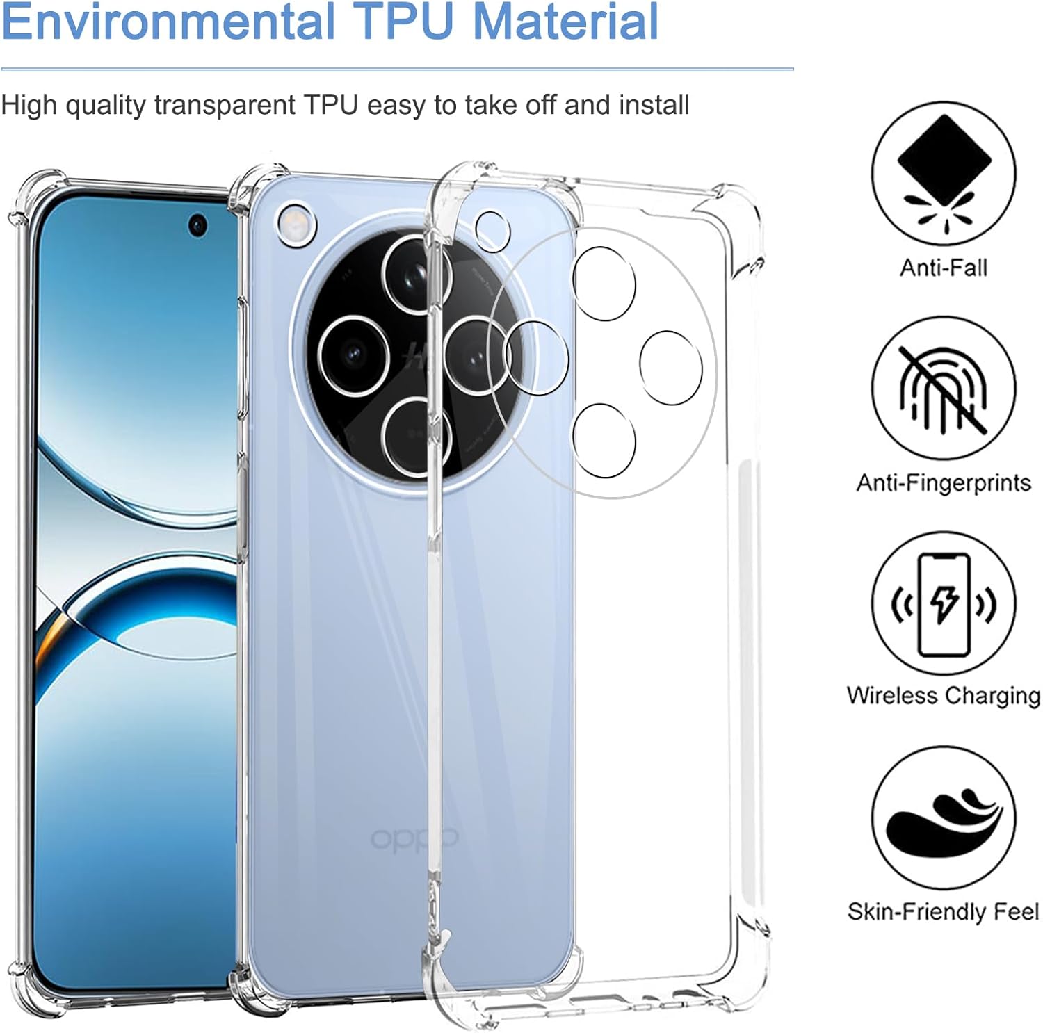 Oppo Find X8 / X8 Pro Case Clear Phone Cover & Screen Protector