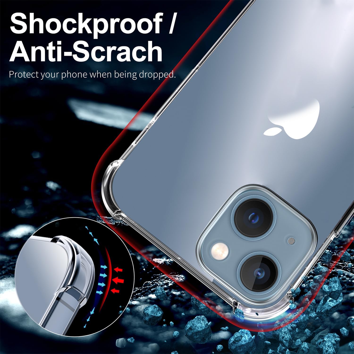 Apple iPhone 15 Plus Case Clear Silicone Shockproof Gel Phone Cover