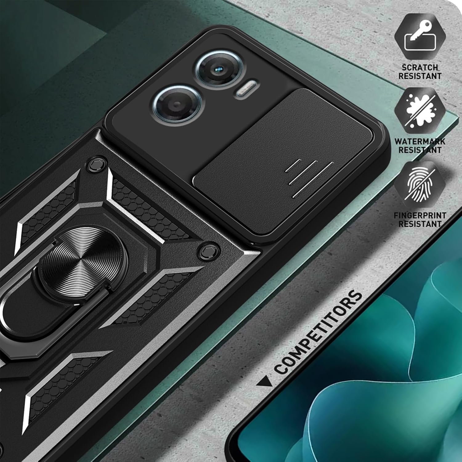 Motorola Moto G06/G06 Power Case Shockproof Ring Stand Phone Camera Lens Cover