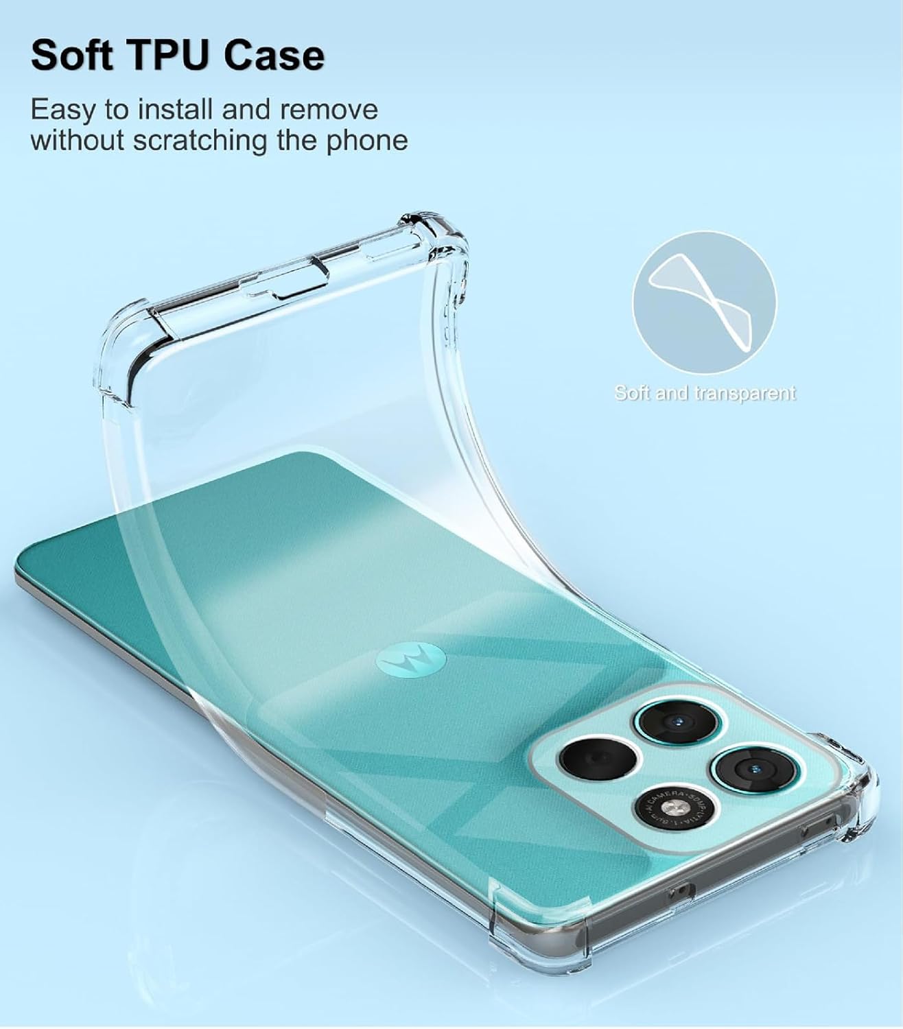 Motorola Moto G57 / G57 Power Case Clear Silicone Shockproof Gel Phone Cover