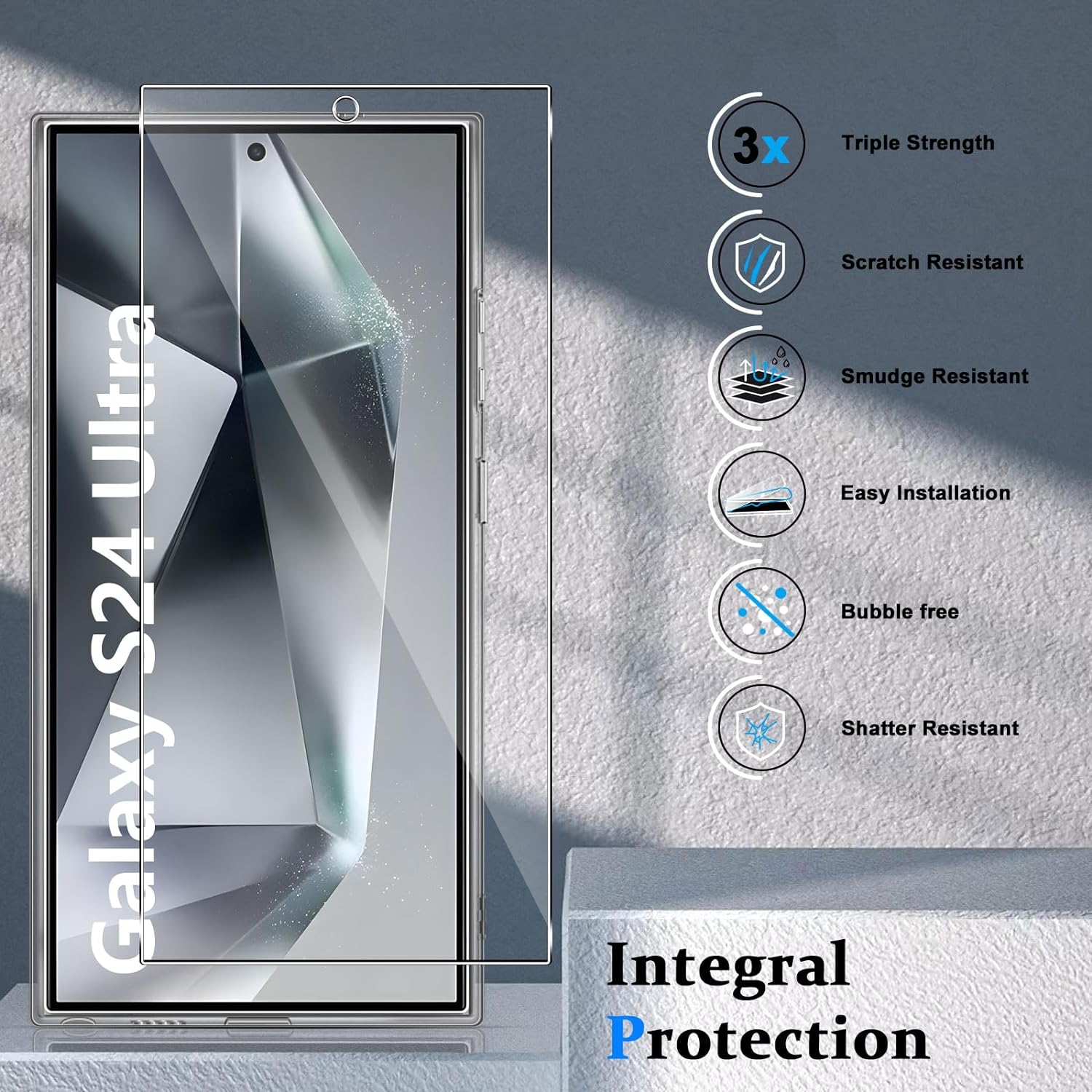Samsung Galaxy S24 Plus Ultra Case Clear Phone Cover & Screen Protector