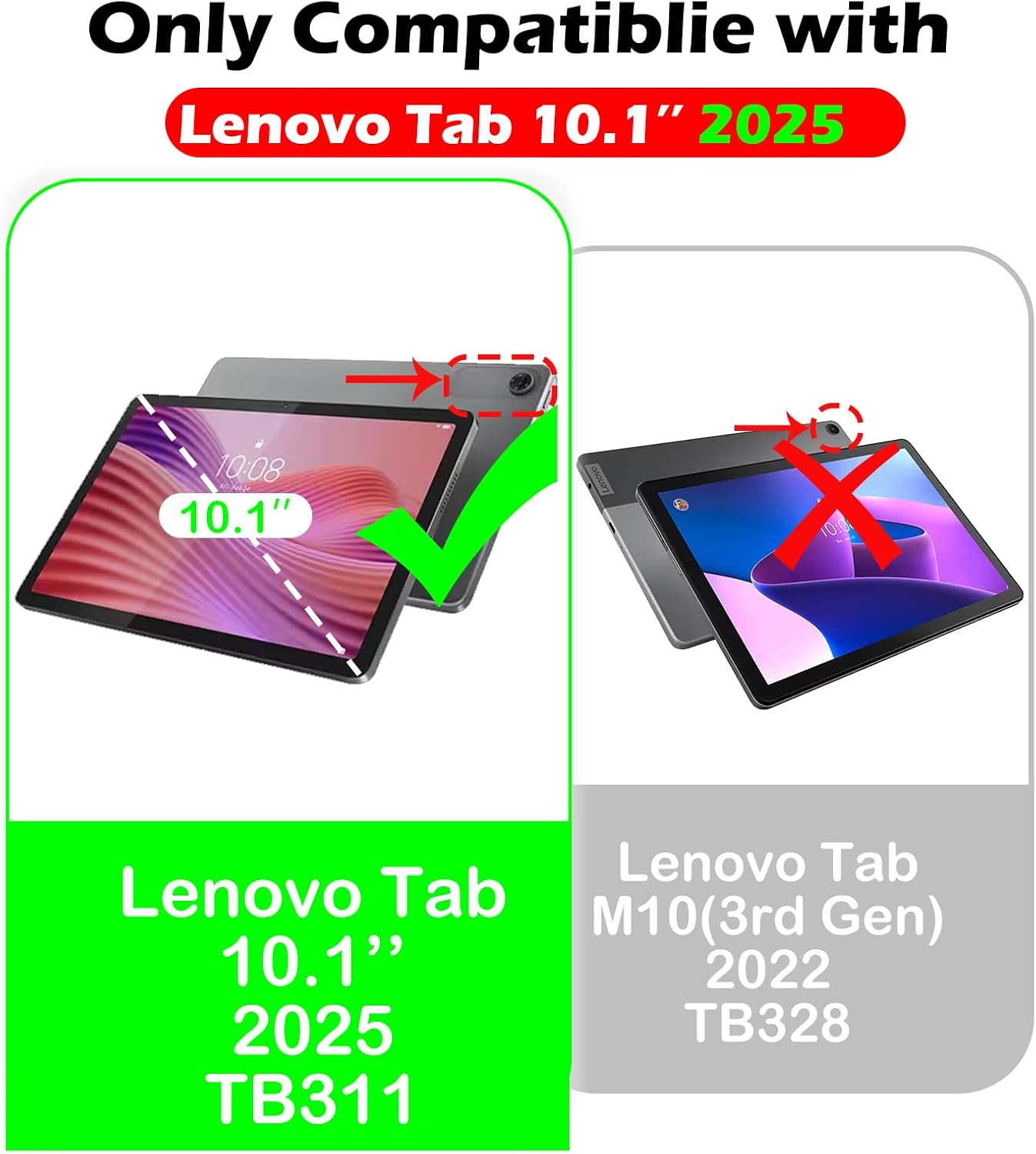 Lenovo Tab 10.1 2024 2025 Case Smart Book Stand Cover
