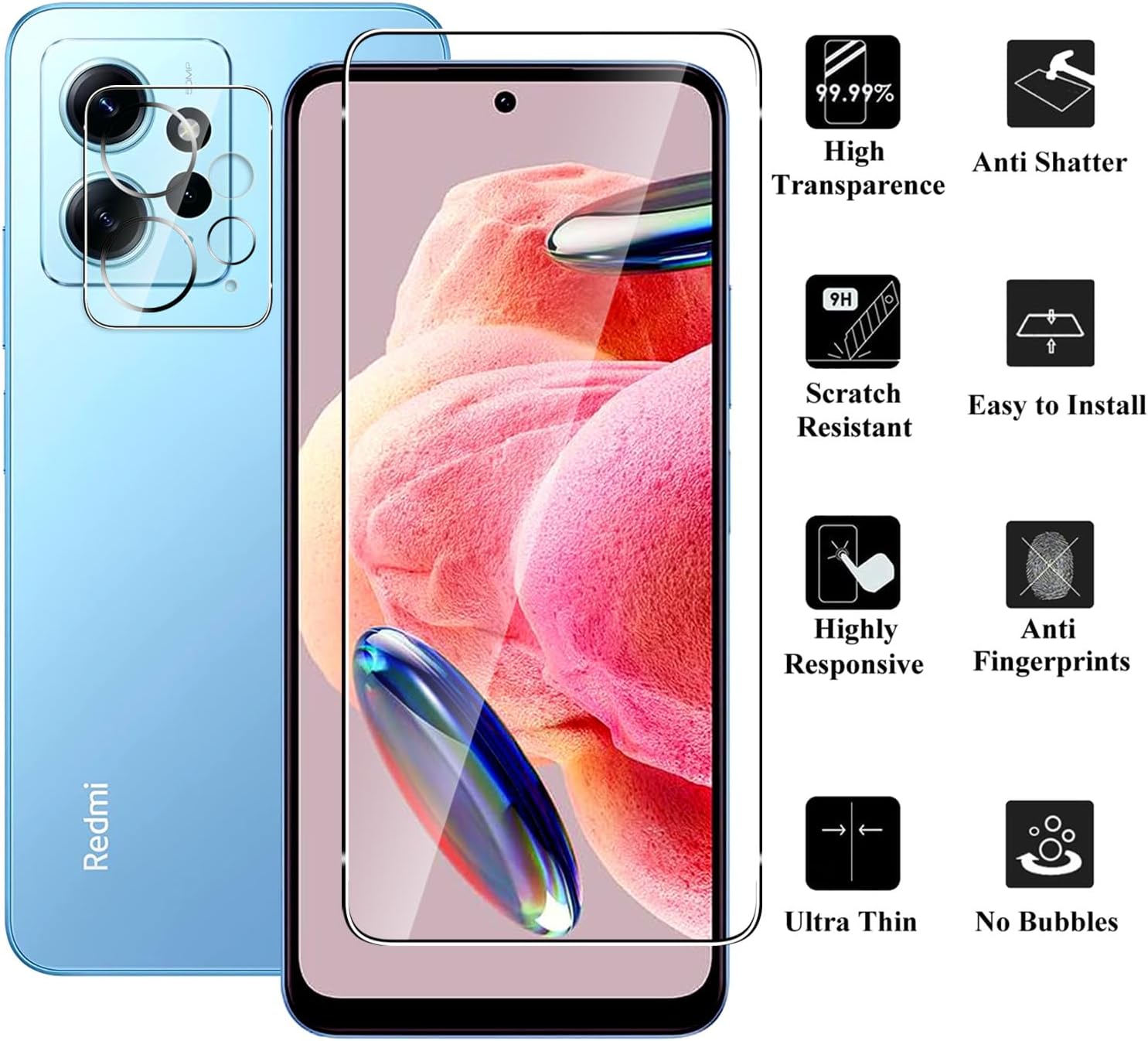 Xiaomi Redmi Note 12 4G Screen Protector & Camera lens