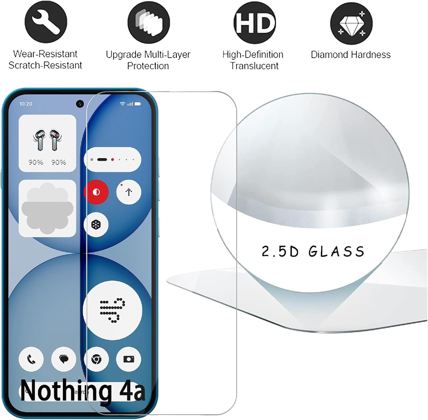 Nothing Phone (4a) Screen Protector Glass 2 Pack