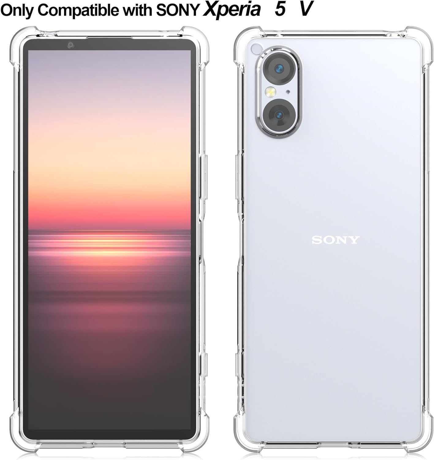 Sony Xperia 5 V Case Clear Silicone Shockproof Gel Phone Cover