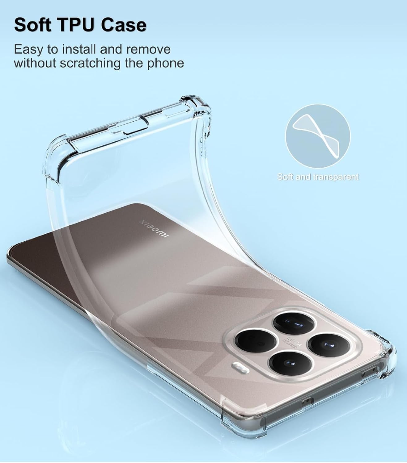 Xiaomi 15T /15T Pro Case Clear Silicone Shockproof Gel Phone Cover