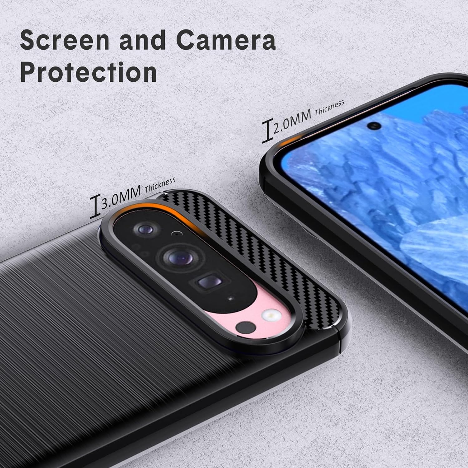Google Pixel 9 / 9 Pro / XL Case Carbon Fibre Phone Cover