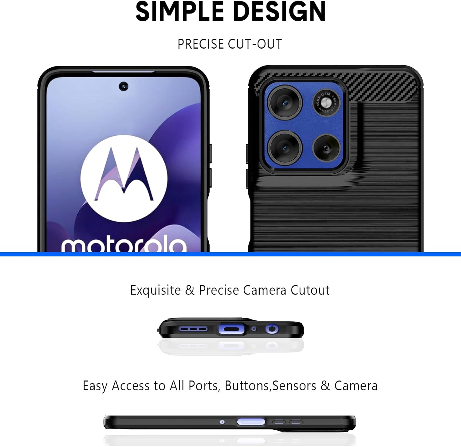 Motorola Moto G56 Case Carbon Fibre Phone Cover