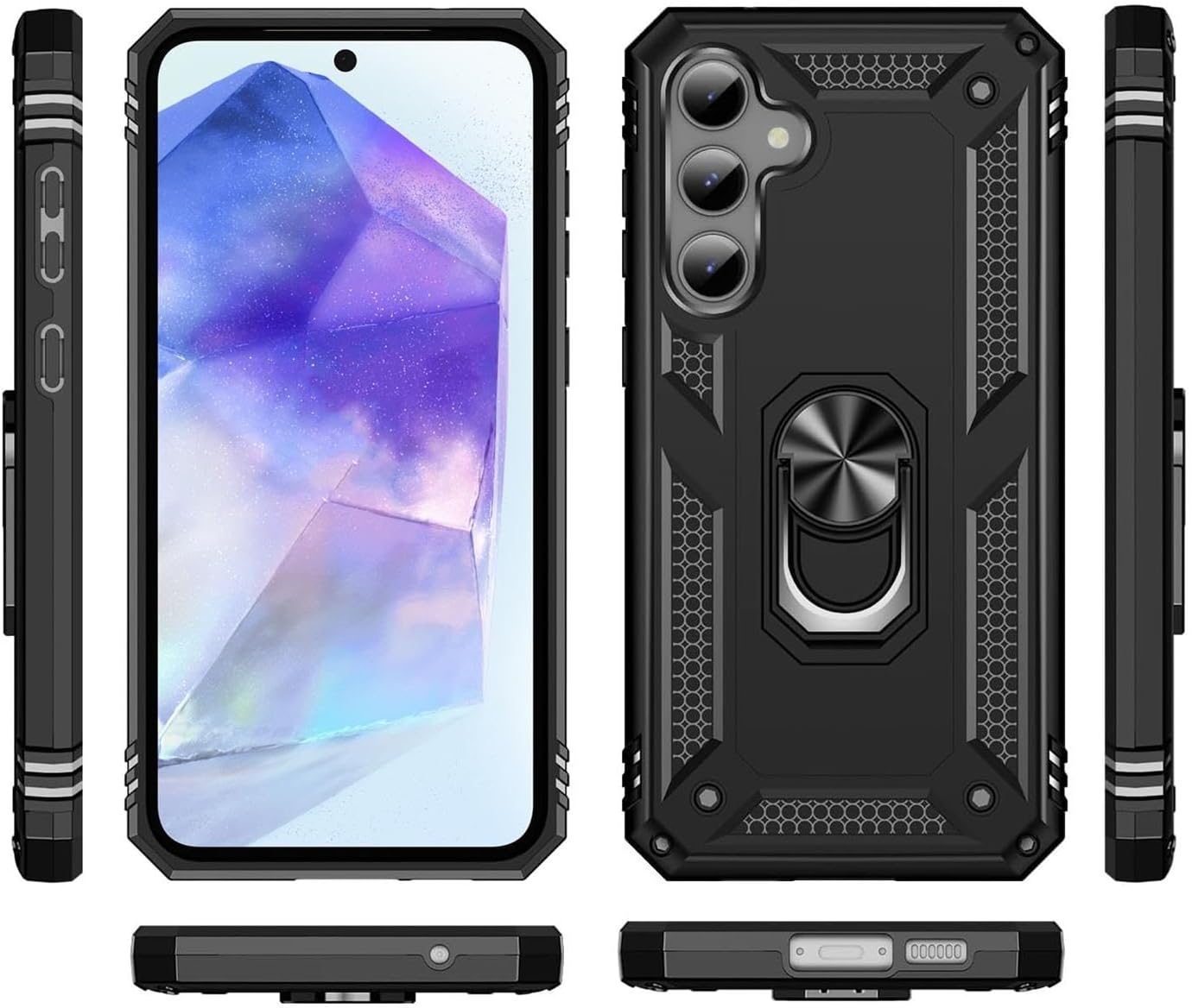 Samsung Galaxy A55 5G Case Shockproof Ring Stand Phone Cover