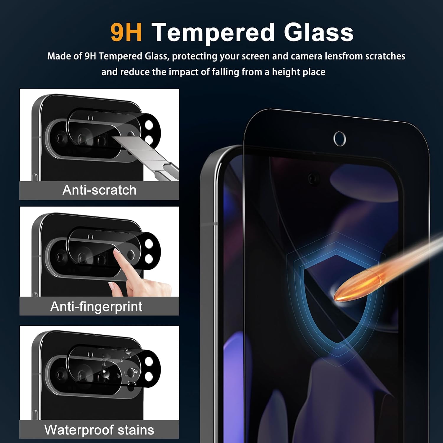 Google Pixel 9 / 9 Pro / XL Screen Protector Privacy Anti-Spy + Camera