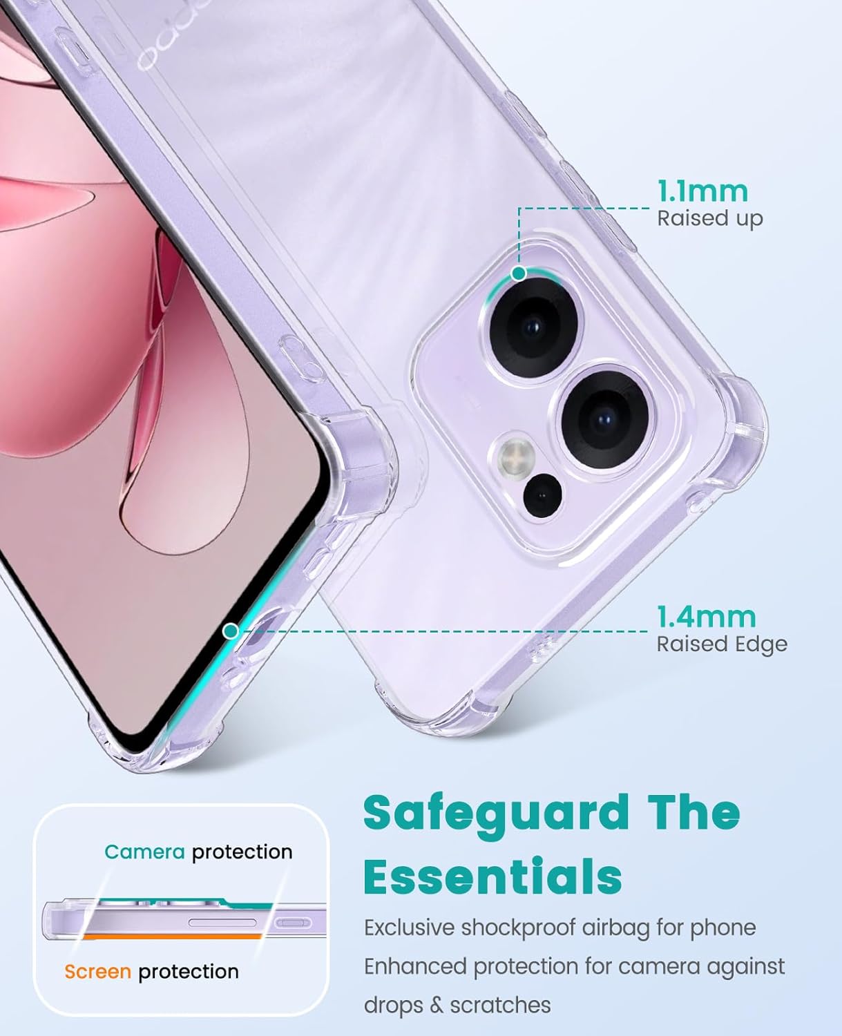 Oppo Reno 13 F 4G 5G Case Clear Phone Cover