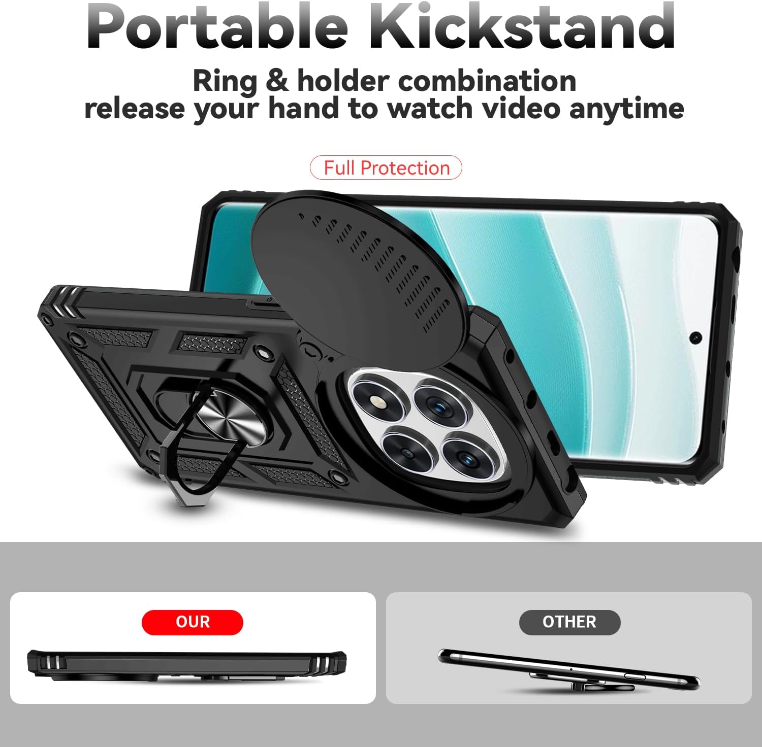 Xiaomi Redmi Note 14 Pro+ 5G Case Shockproof Ring Stand Phone Camera Lens Cover