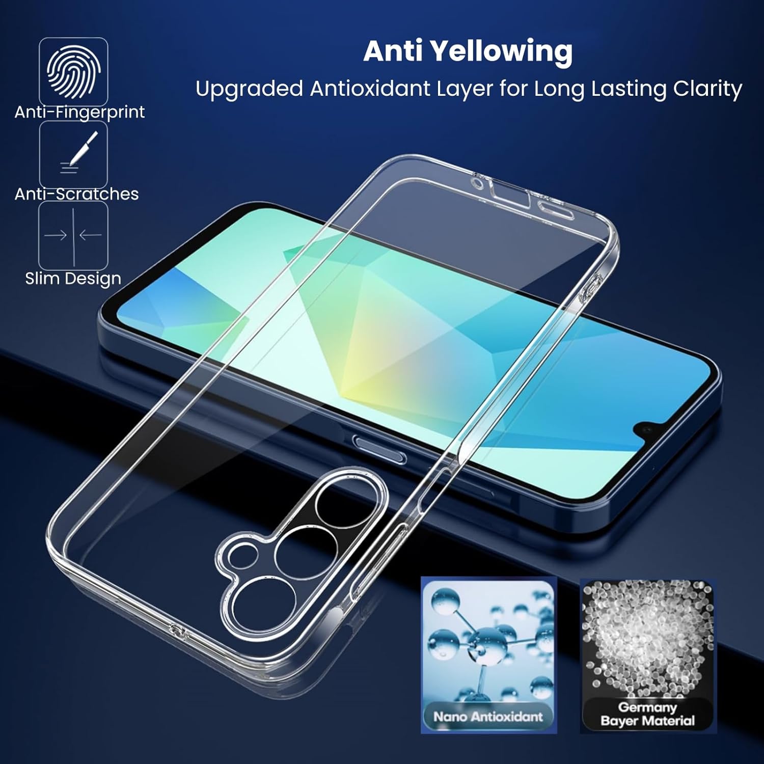 Samsung Galaxy A16 4G/5G Case Clear Phone Cover & Screen Protector
