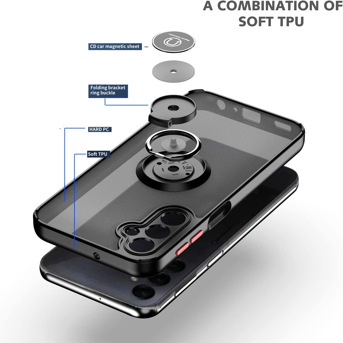 Samsung Galaxy A25 Case Kickstand Shockproof Cover Heavy Duty