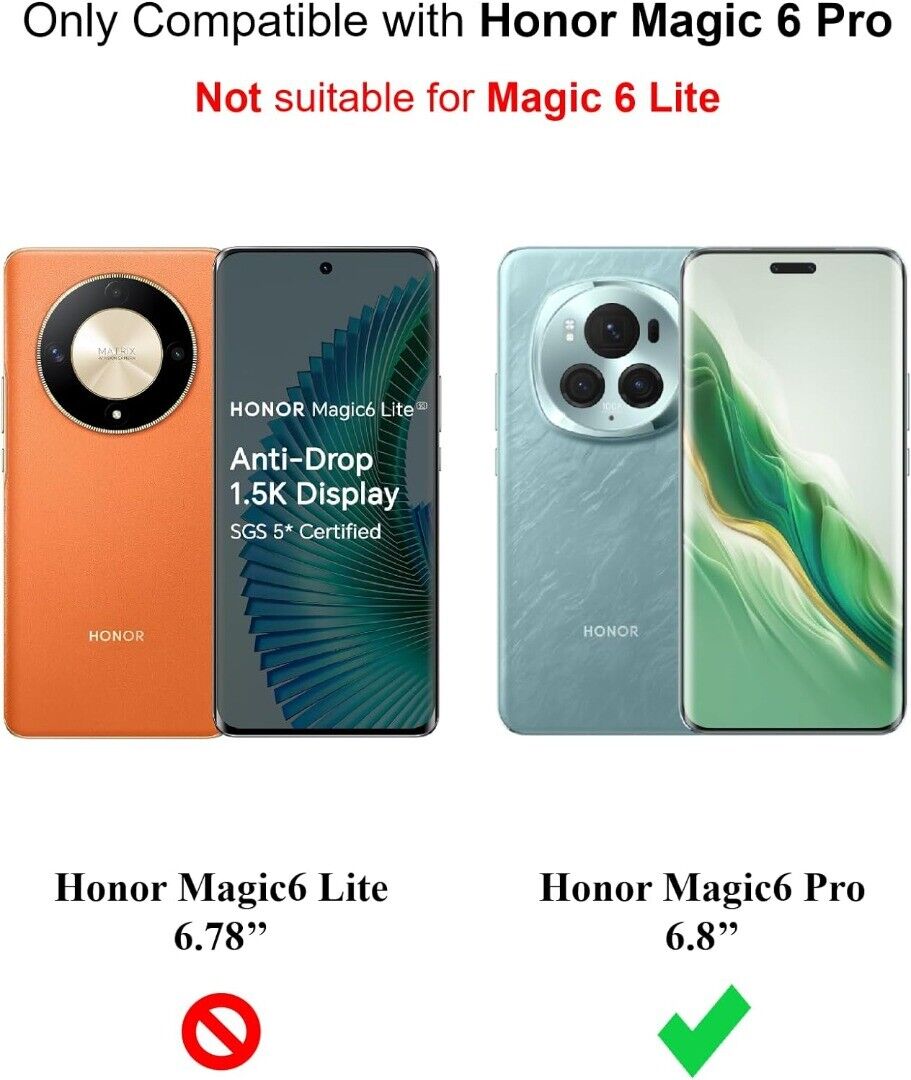 Honor Magic 6 Pro Case Kickstand Shockproof Cover Heavy Duty & Screen Protector
