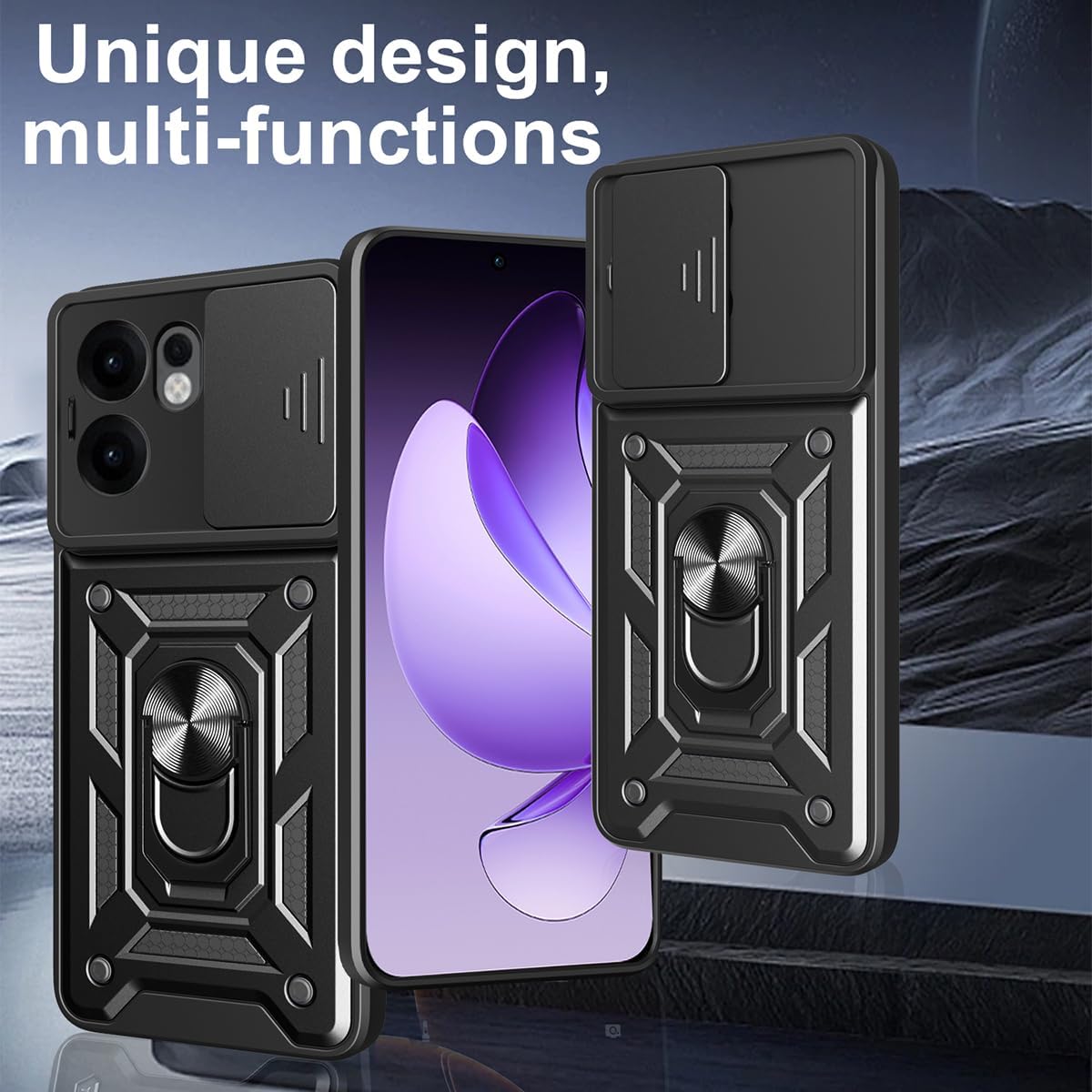 Oppo Reno 13 F 4G 5G FS Case Shockproof Ring Stand Phone Camera Lens Cover