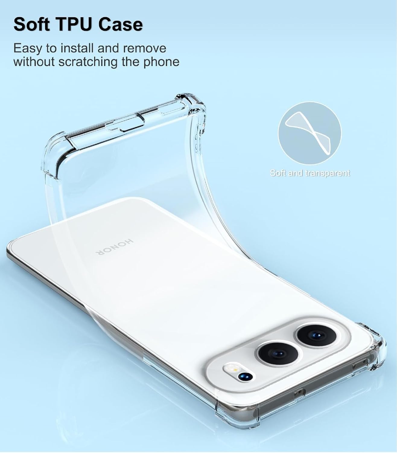 Honor 500 Case Clear Silicone Shockproof Gel Phone Cover