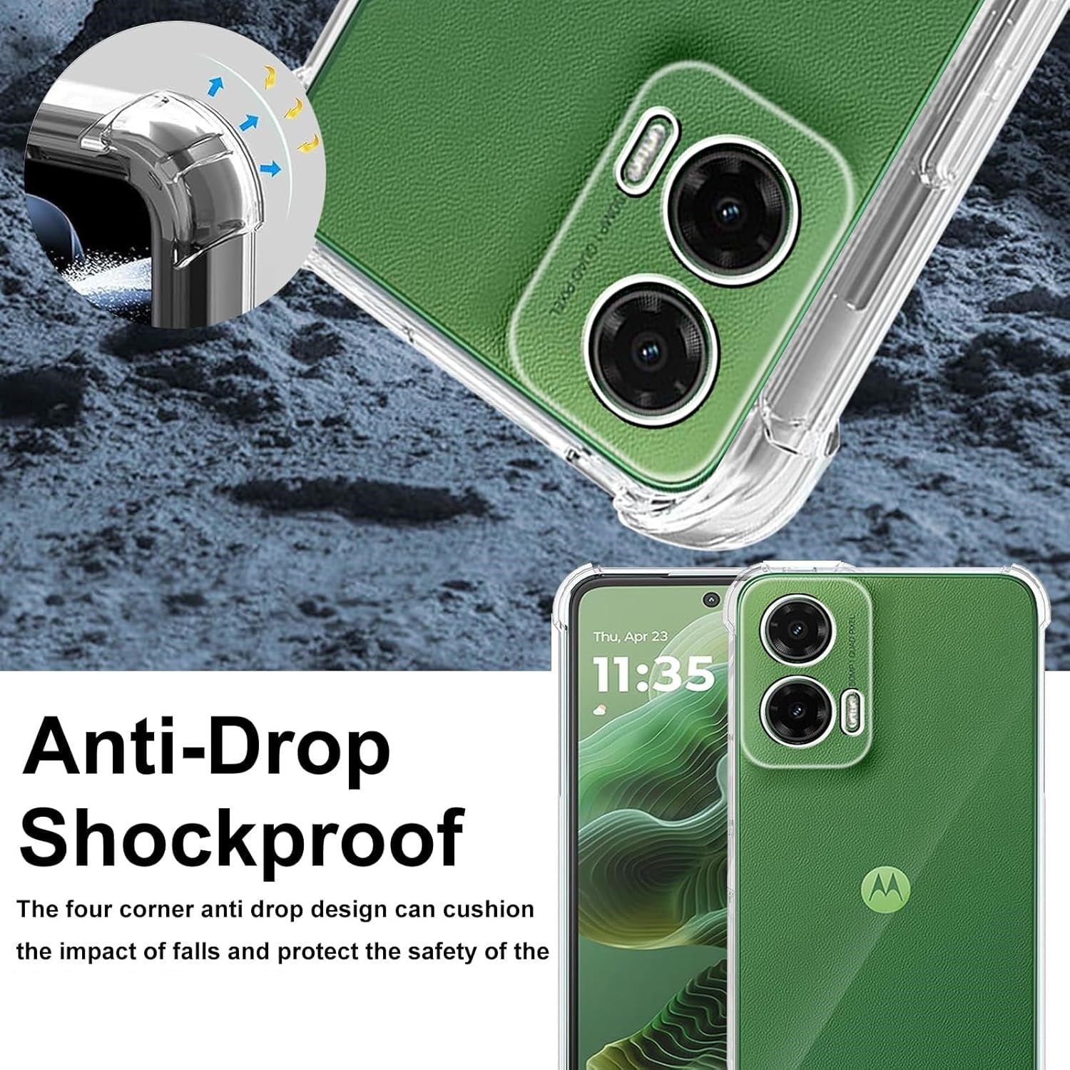 Motorola Moto G05/E15  Case Clear Phone Cover & Screen Protector