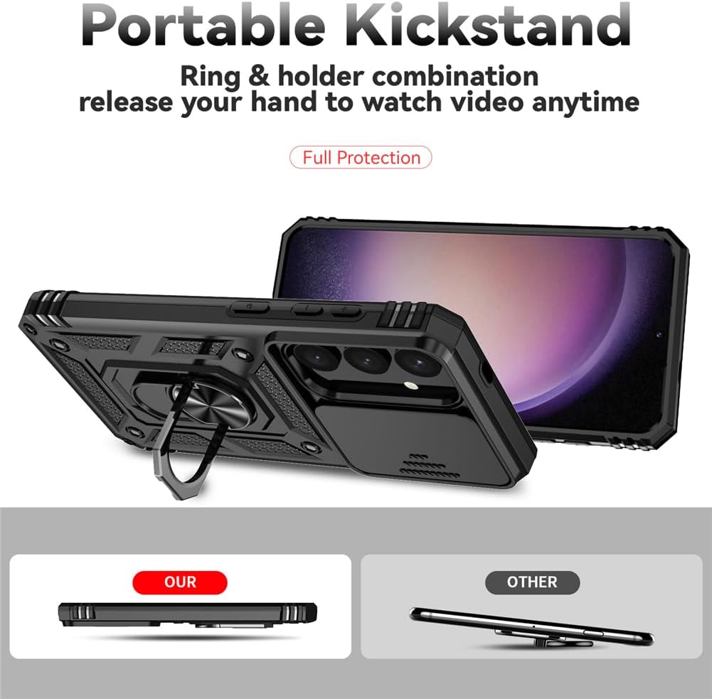 Samsung Galaxy A16 4G/5G Case Shockproof Ring Stand Phone Camera Lens Cover