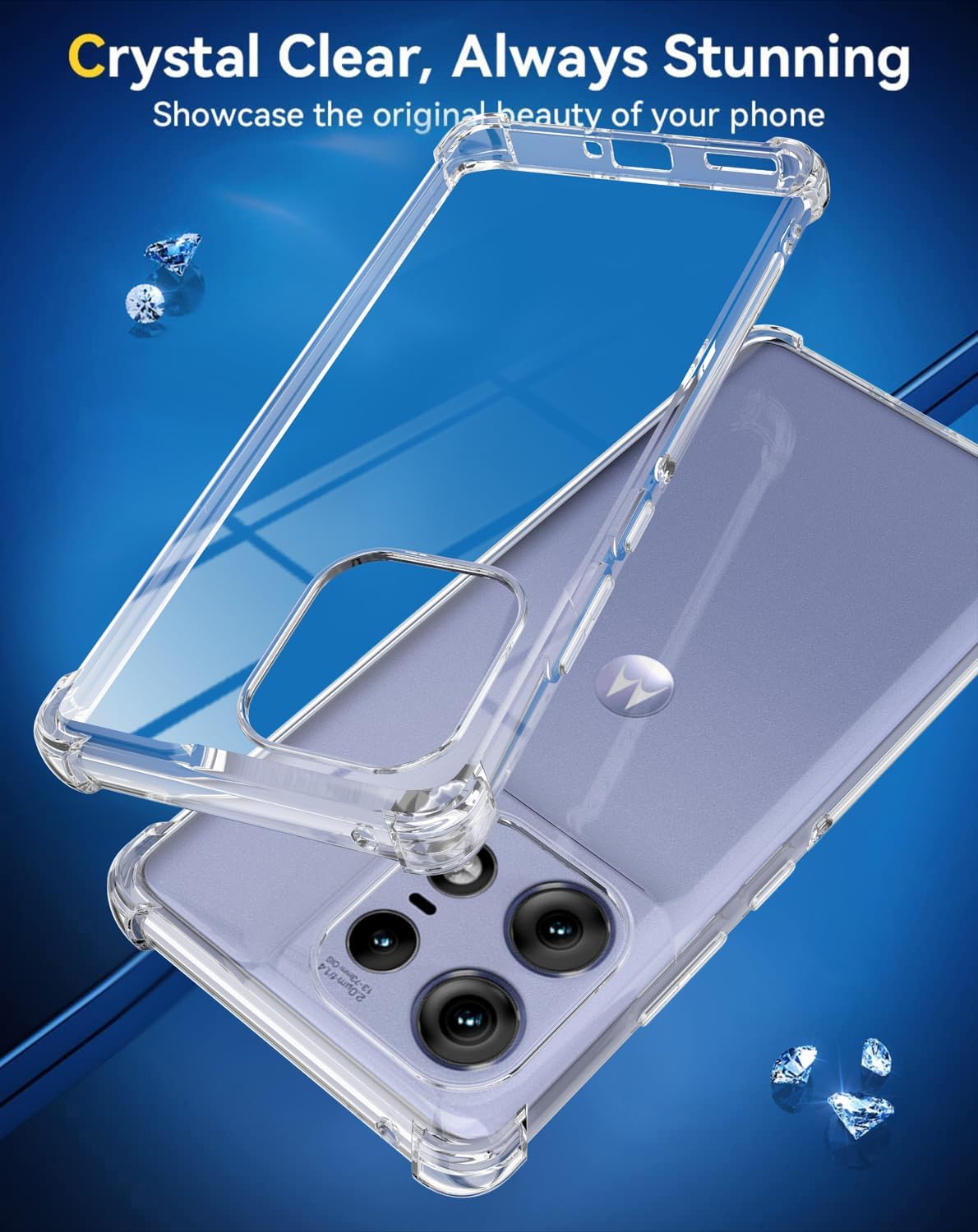 Motorola Edge 50 Pro Case Clear Phone Cover & Screen Protector