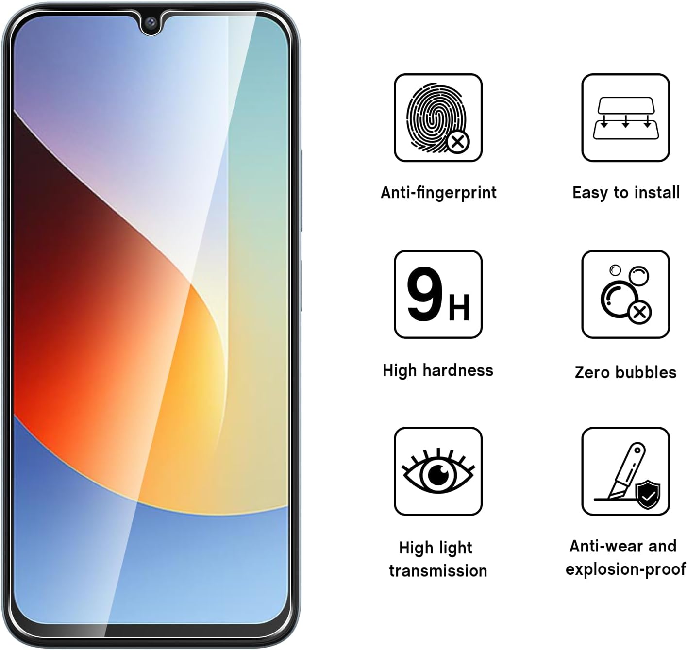 Xiaomi Redmi 15a Screen Protector Glass 2 Pack