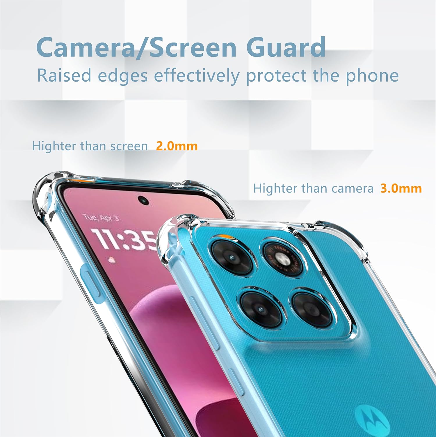 Motorola Moto G87 Case Clear Silicone Shockproof Gel Phone Cover