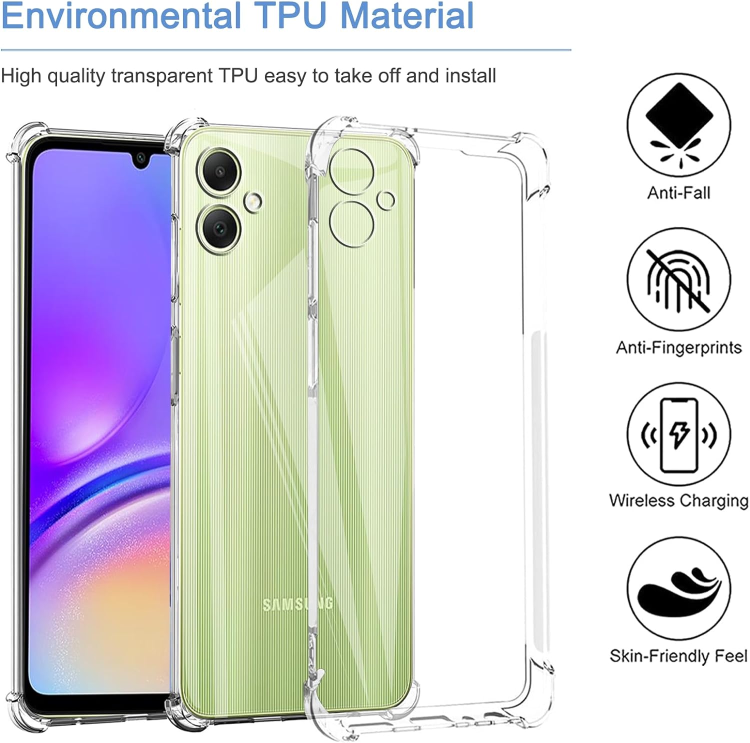 Samsung Galaxy A05 / A05S Case Clear Silicone Shockproof Gel Phone Cover