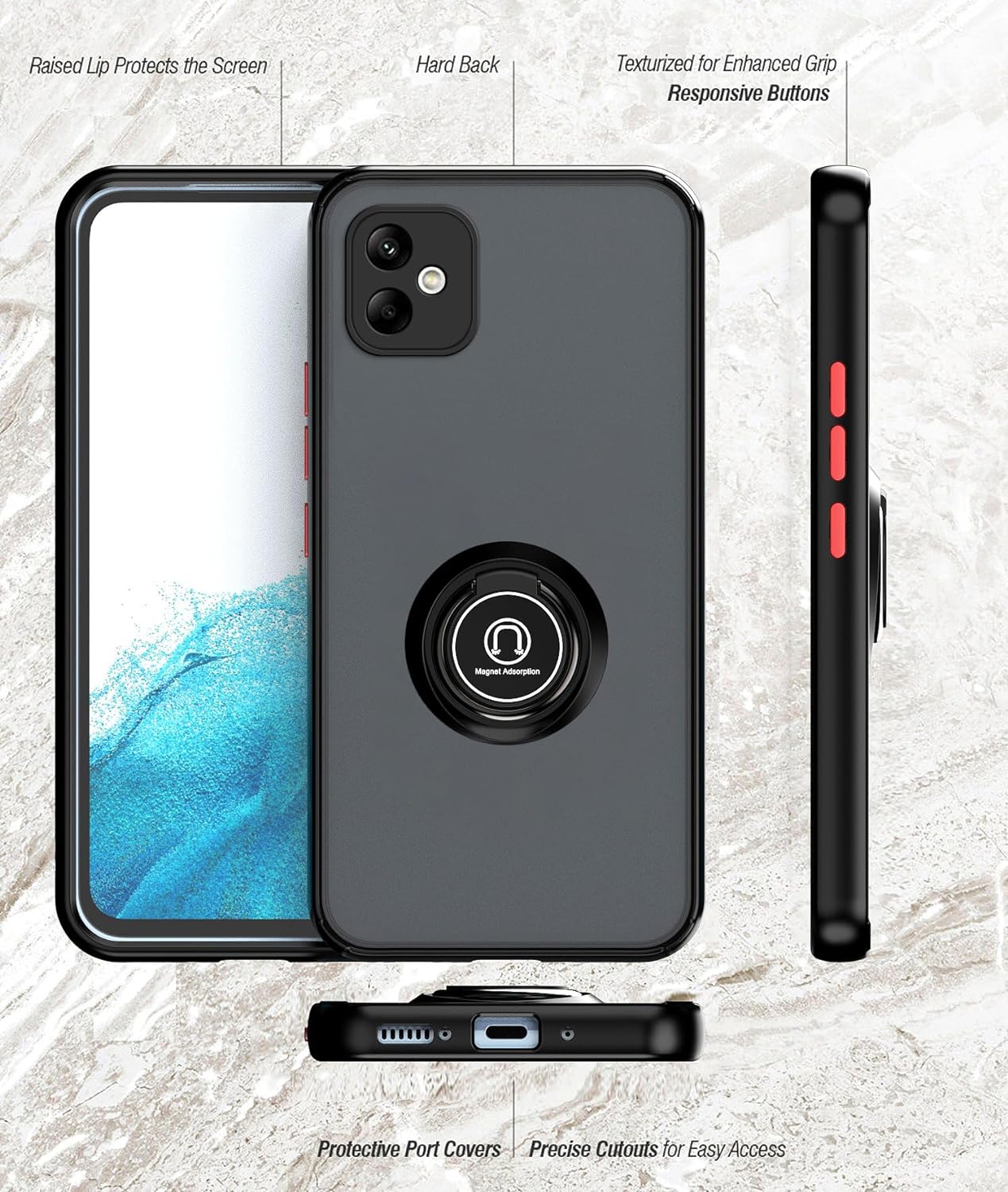 Samsung Galaxy A05 Case Kickstand Shockproof Cover Heavy Duty