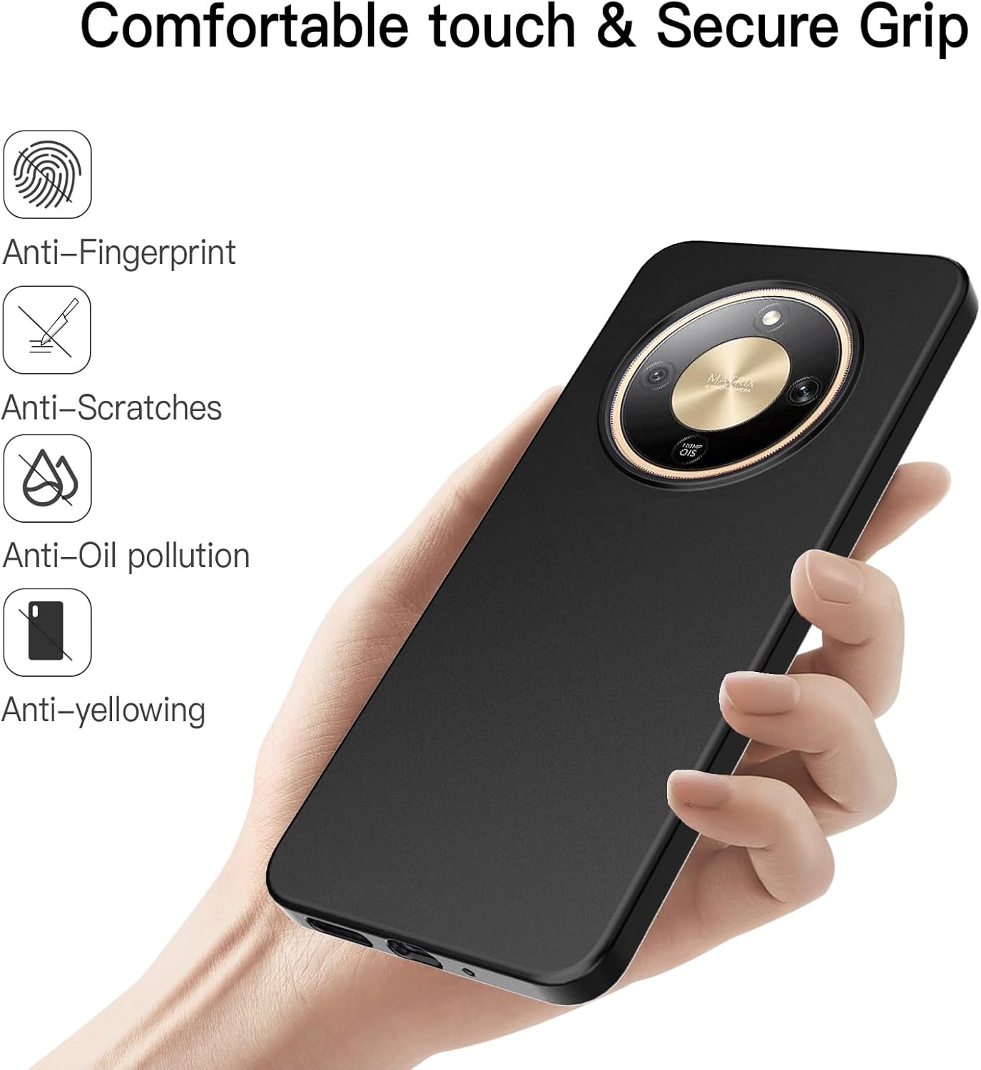 Honor Magic 8 Lite Pro Case Matte Soft Black Gel Phone