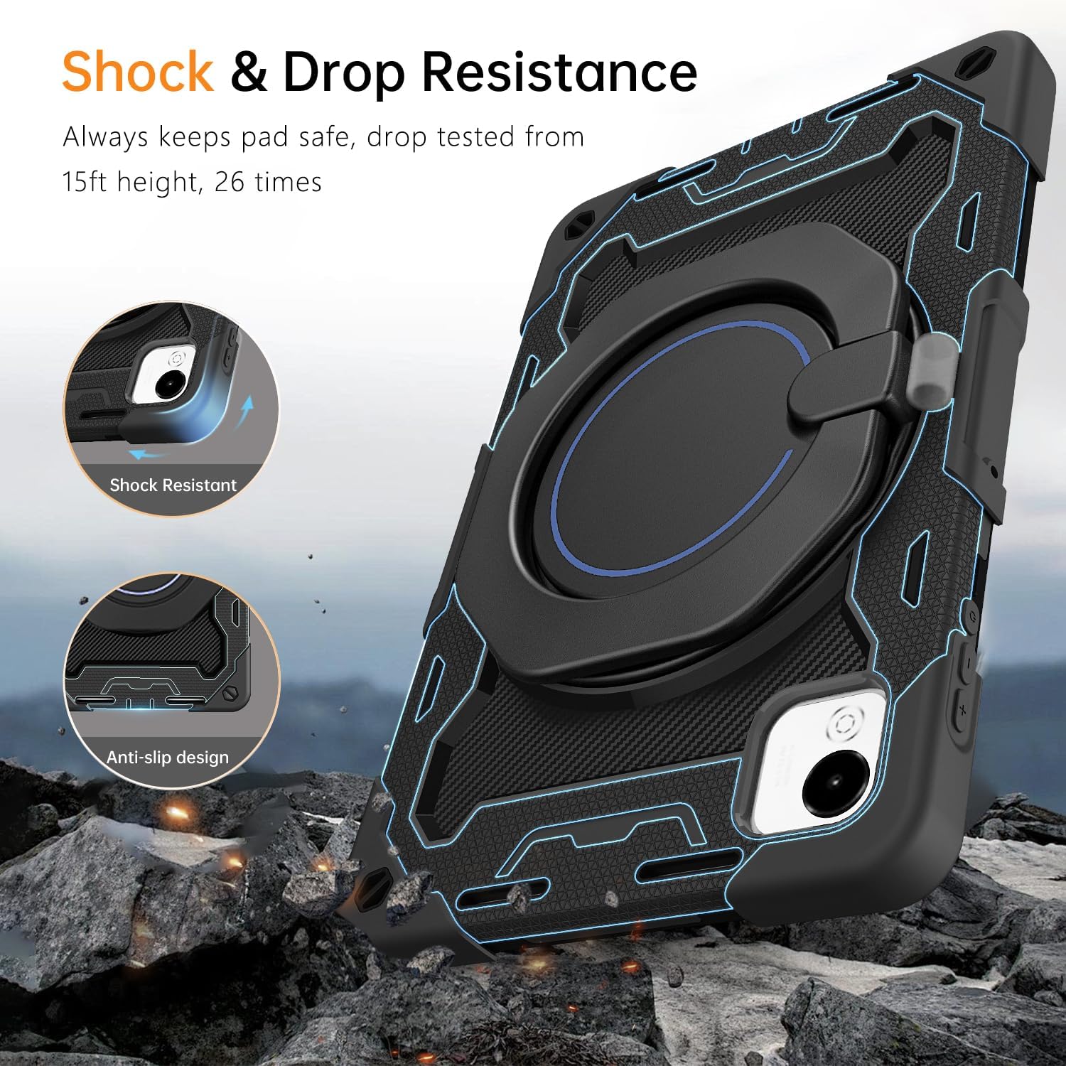 Honor Pad X9a Case 11.5 Inch Shockproof Rugged Protective Case Rotating Kickstand Tablet Cover