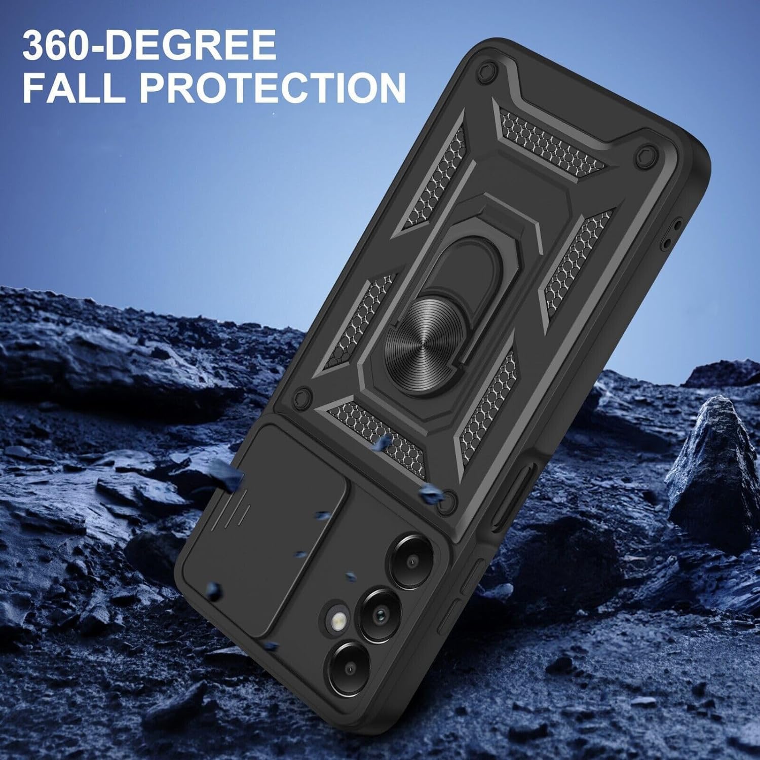 Samsung Galaxy A55 5G Case Shockproof Ring Stand Phone Camera Lens Cover