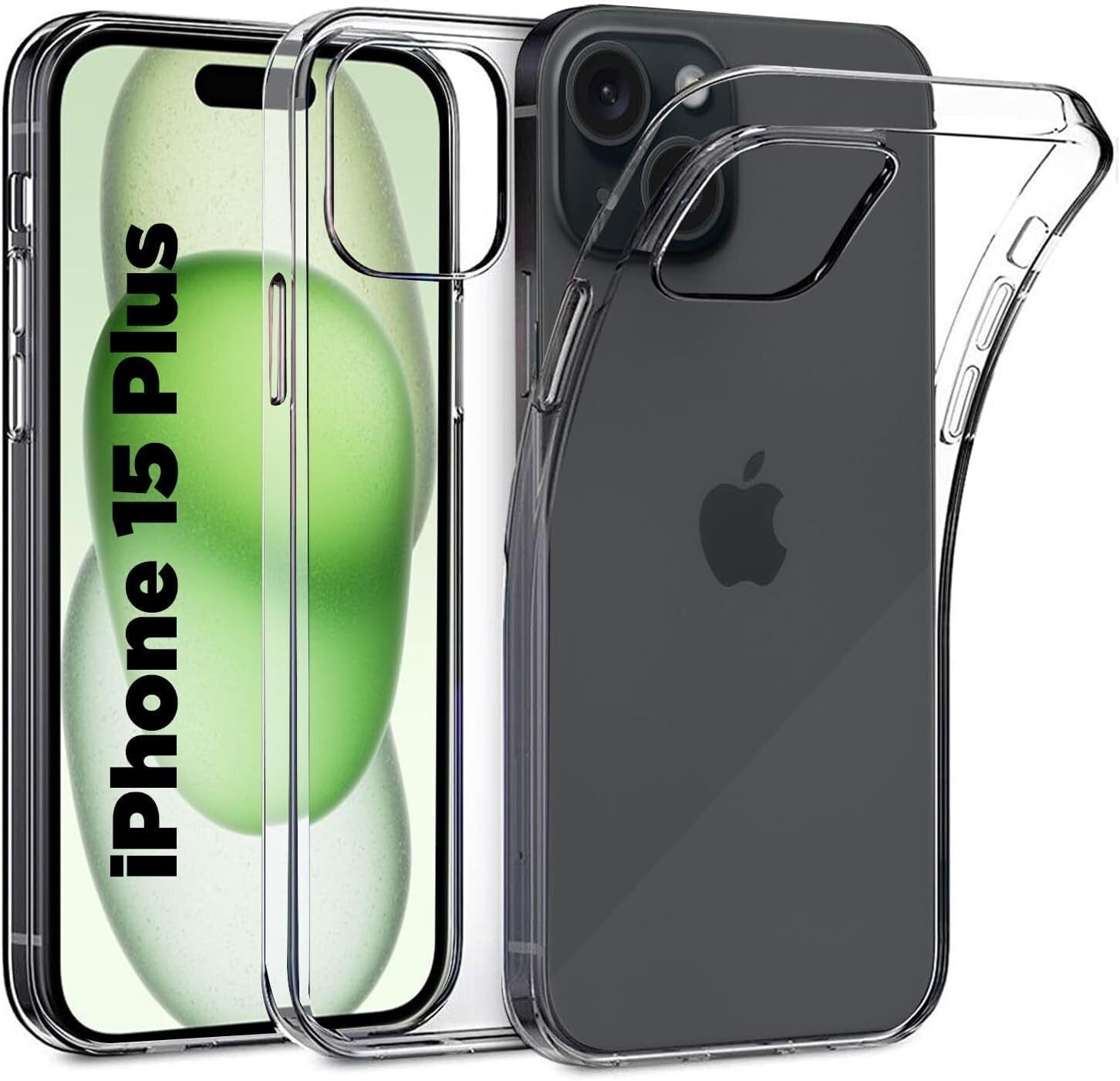 Apple iPhone 15 Plus Case Clear Silicone Gel Phone Cover
