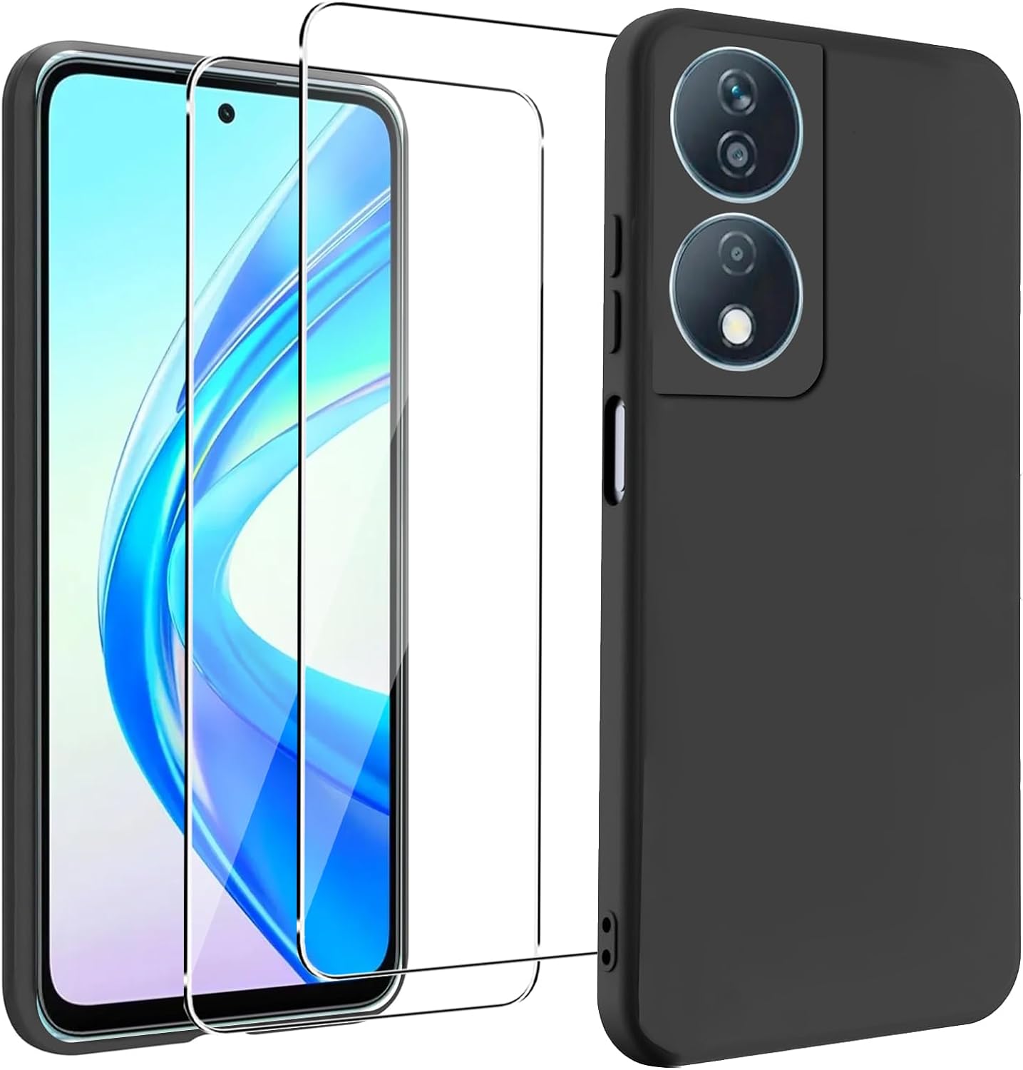 Honor X7b Case Black Gel Phone Cover & Screen Protector