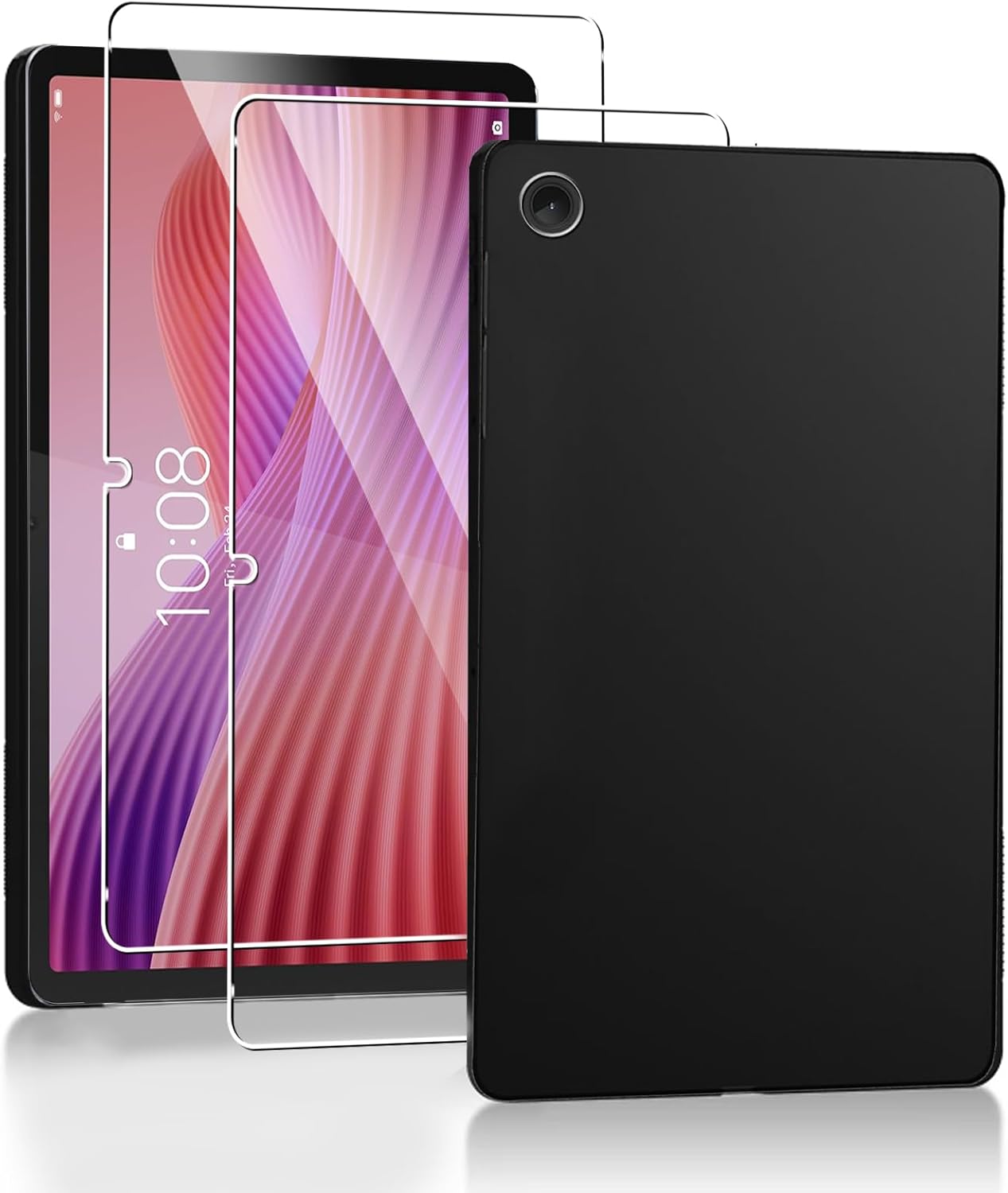 Lenovo Tab 10.1 Inch 2024/2025 Case Black Tablet Cover Gel + Screen Protector