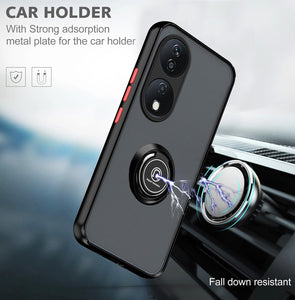 Honor X7b Case Kickstand Shockproof Cover Heavy Duty & Screen Protector