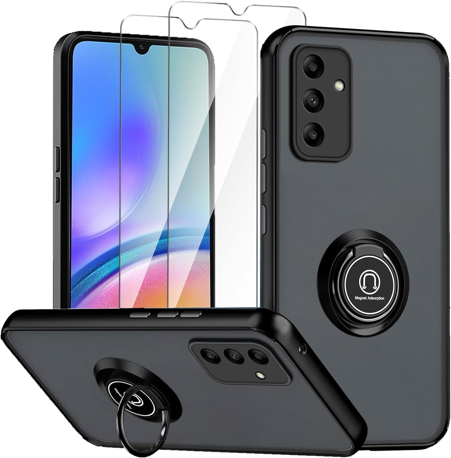 Samsung Galaxy A05s Case Kickstand Shockproof Cover Heavy Duty & Screen Protector