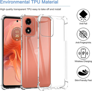 Motorola Moto E14 Case Clear Phone Cover & Screen Protector