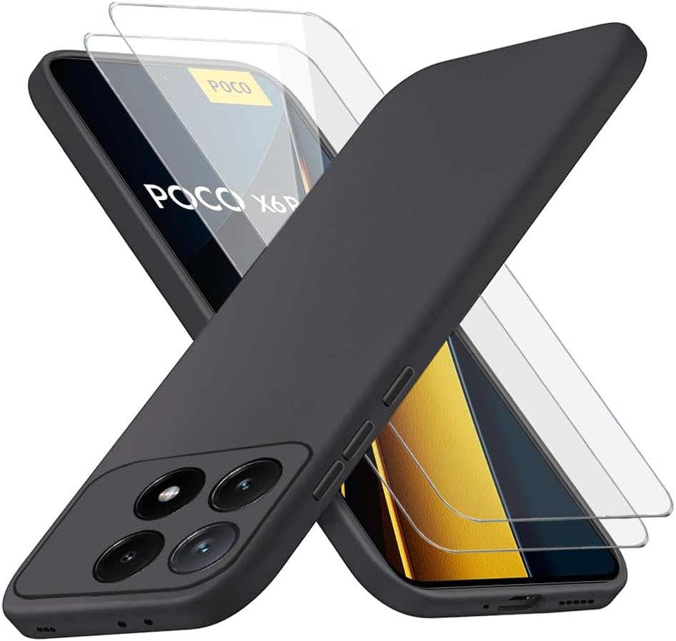 Xiaomi Poco X6 Pro 5G Case Black Gel Phone Cover & Screen Protector