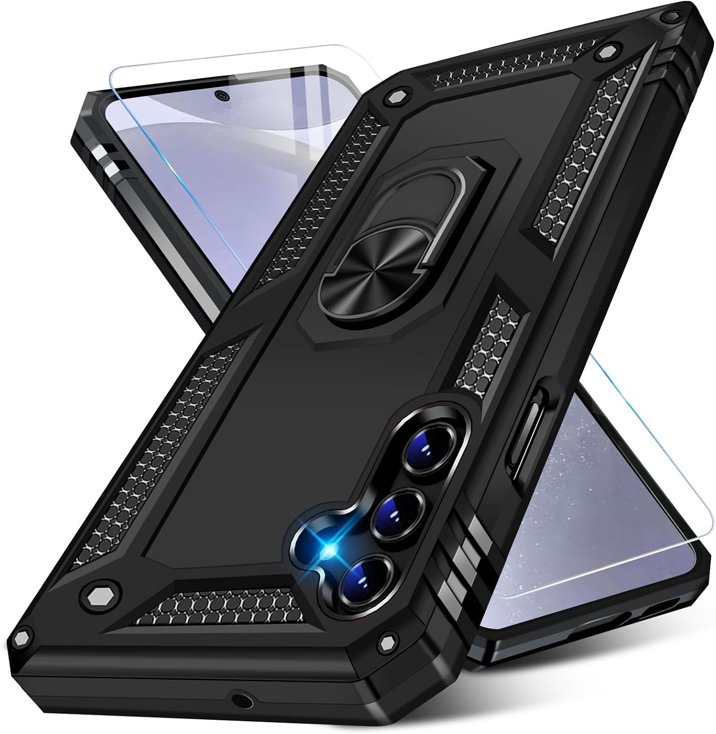 Samsung Galaxy A35 5G Case Shockproof Ring Stand Phone Cover + Screen Protector