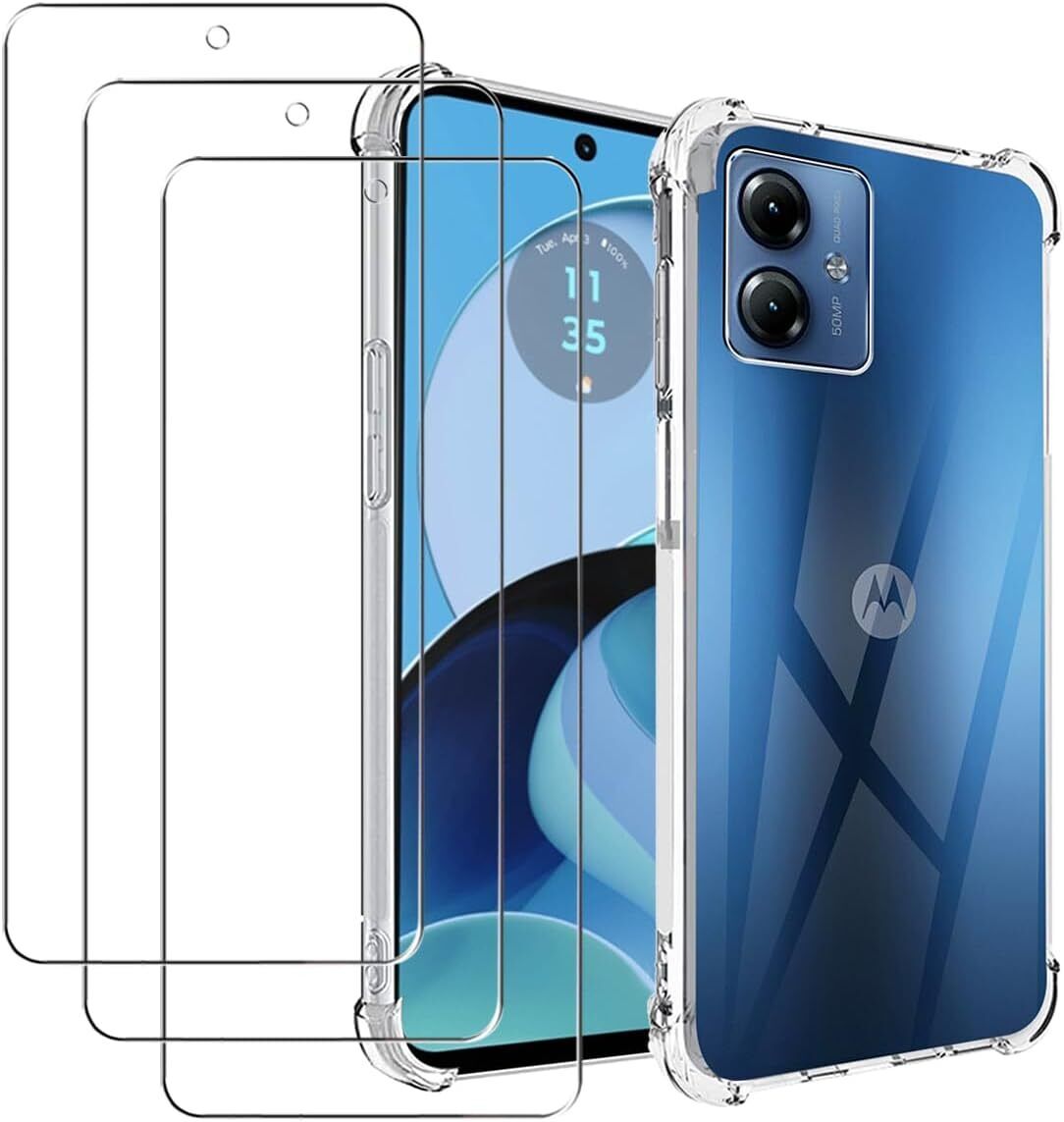 Motorola Moto G14 Case Clear Phone Cover & Screen Protector