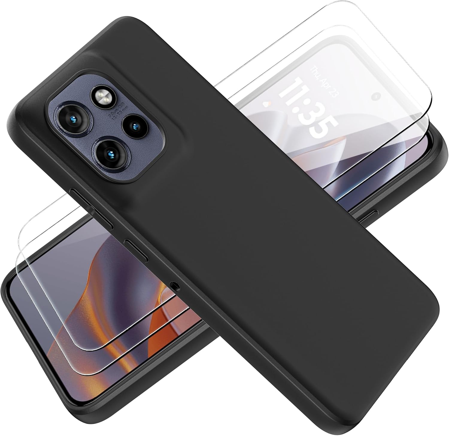 Motorola Edge 50 Neo Case Black Gel Phone Cover & Screen Protector