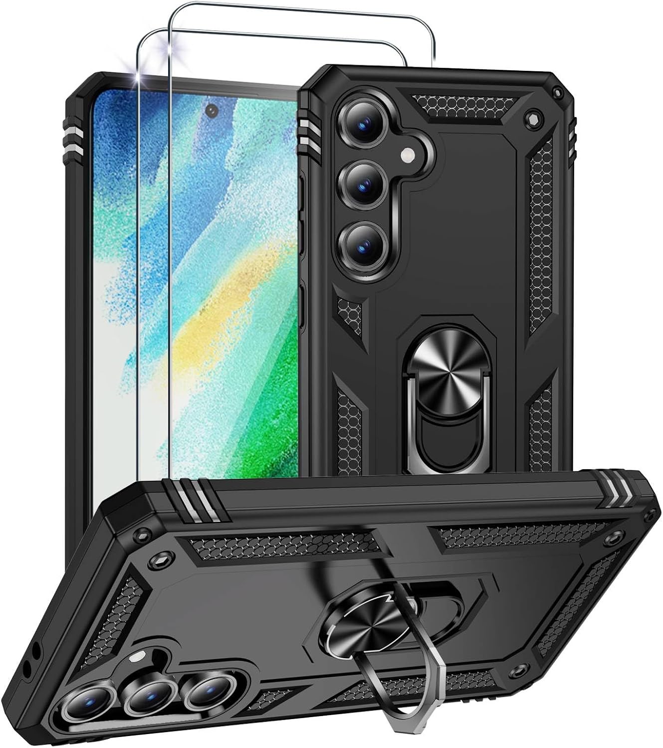 Samsung Galaxy S24 FE Case Shockproof Ring Phone Cover & Screen Protector