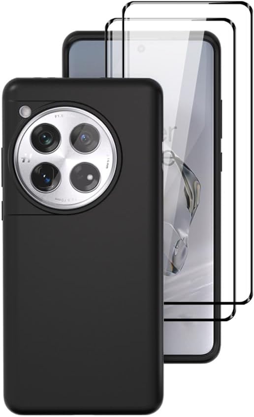 OnePlus 12 Case Black Gel Phone Cover & Screen Protector
