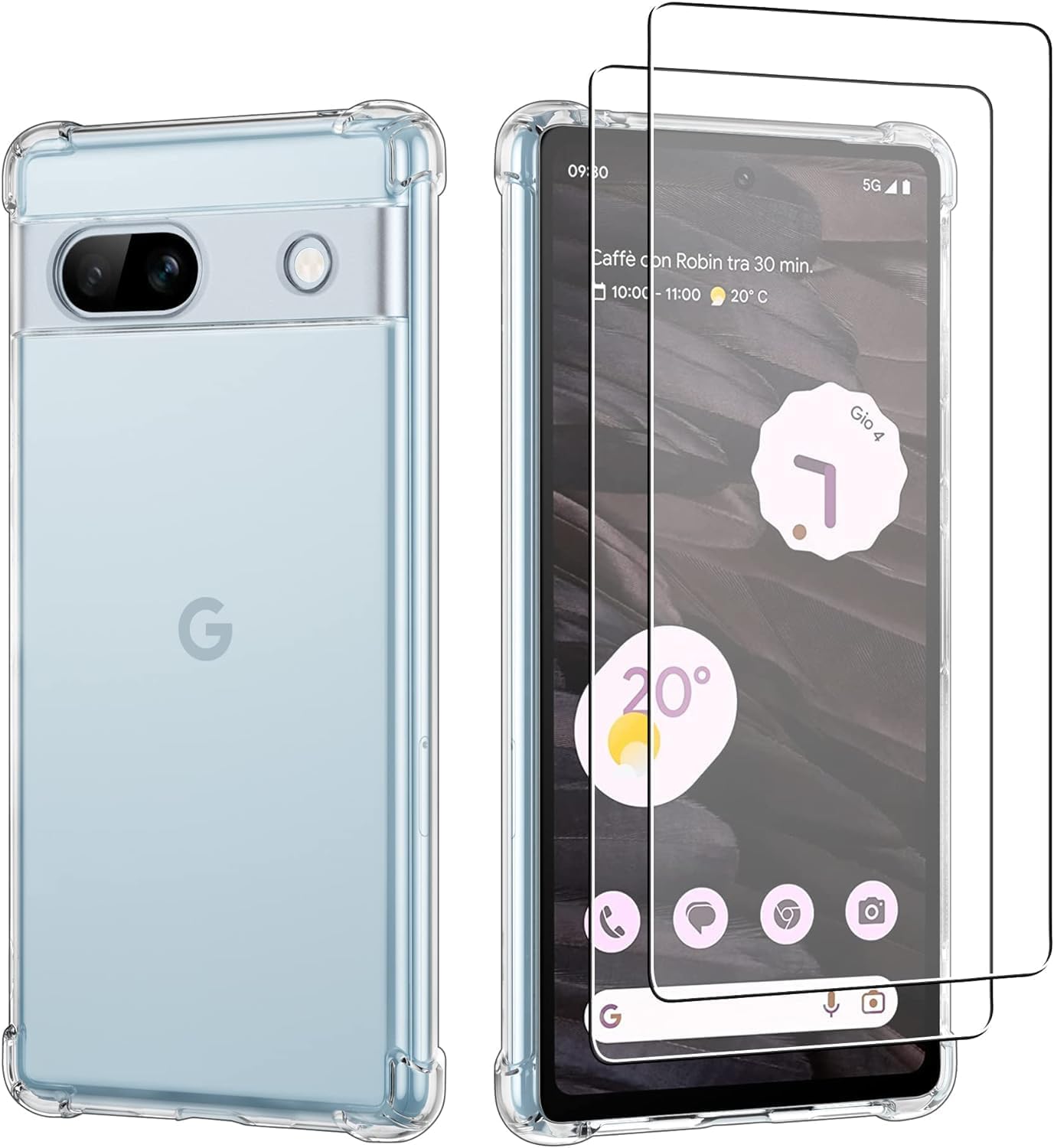 Google Pixel 8a Case Clear Silicone Shockproof Gel Phone Cover