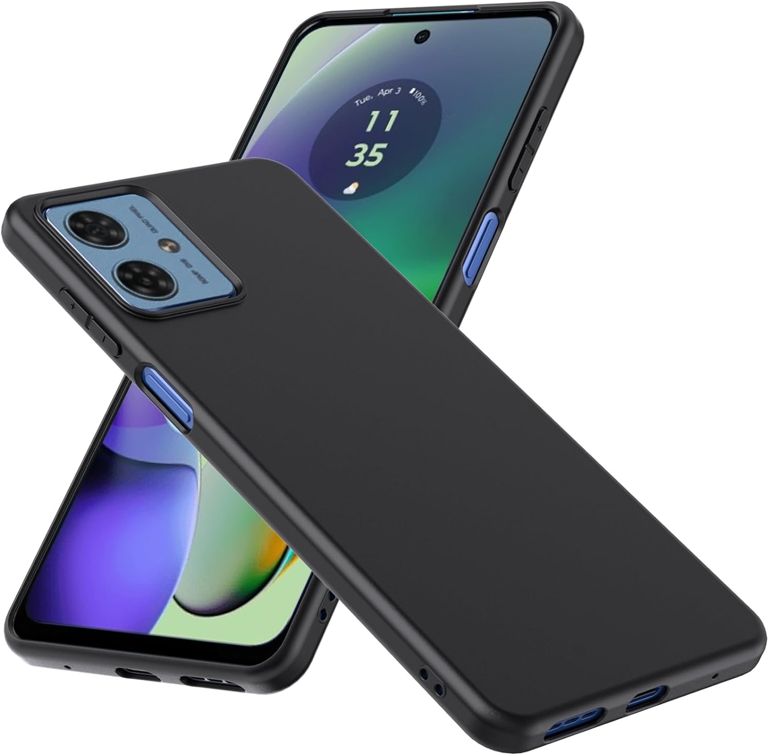 Motorola Moto G54 5G Case Black Gel Phone Cover & Screen Protector