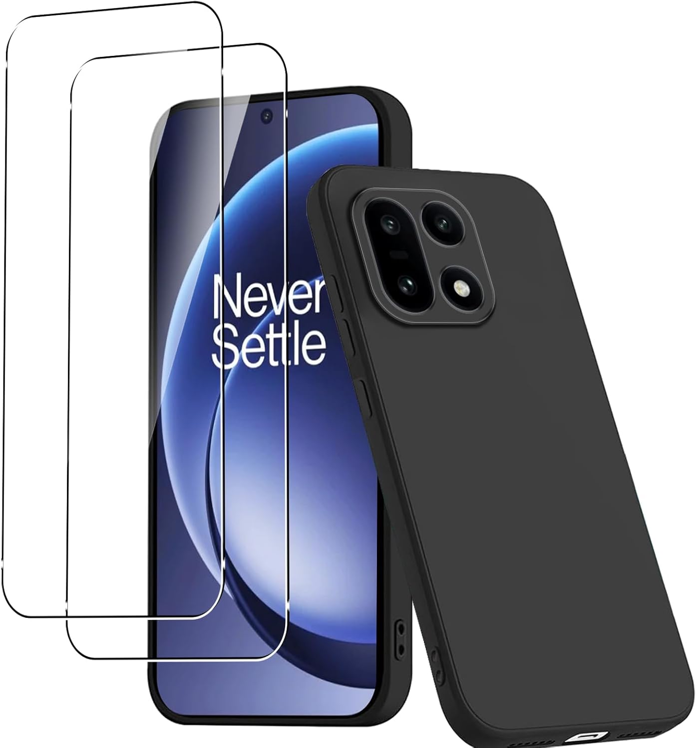 OnePlus 15 Case Matte Soft Black Gel Phone